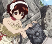 uzuriha repairing the destroyed statues